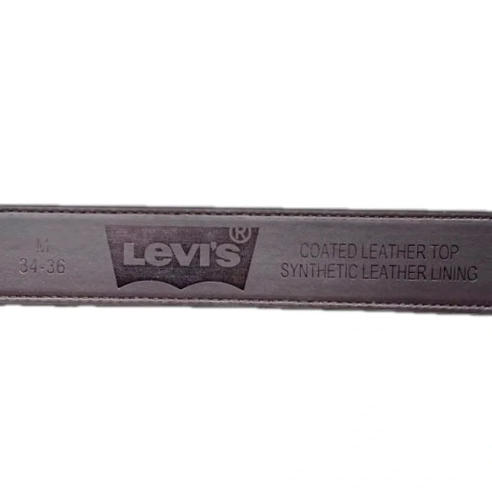 LEVIS Belt Coated Leather Caramel Brown Size M 34-36